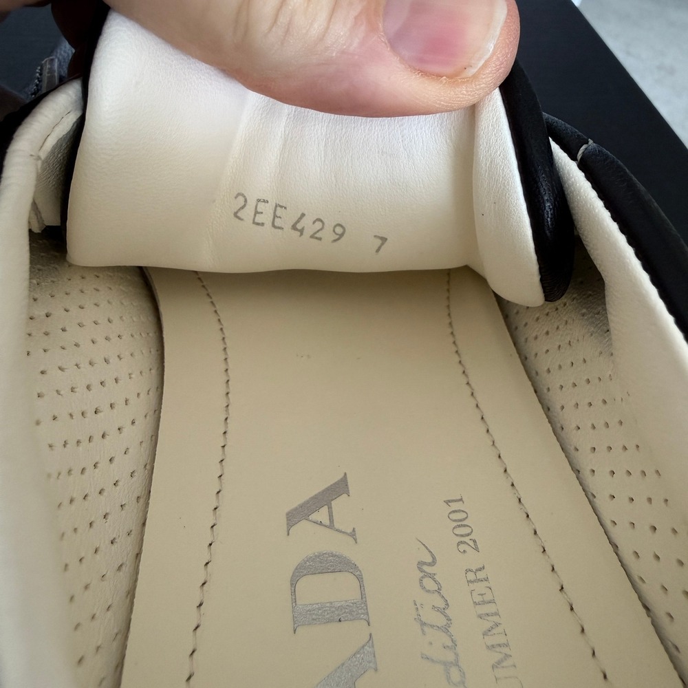 Prada re-edition Men's Black Nappa Leather Sneakers Shoes 2EE429, Size UK 7 - Picture 6 of 16